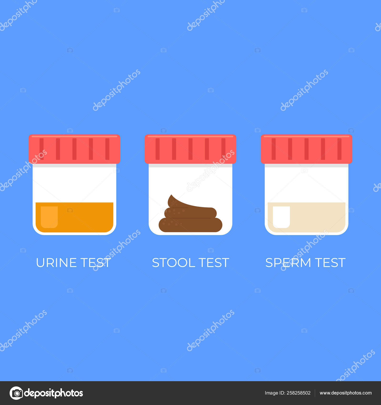 Human Biology Tests Isolated Sperm Blood Urine Stool Dna Icon Stock