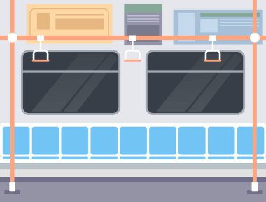 Demiryolu vagon tren istasyonu metro yeraltı kavramı. Vektör düz grafik tasarım illüstrasyon