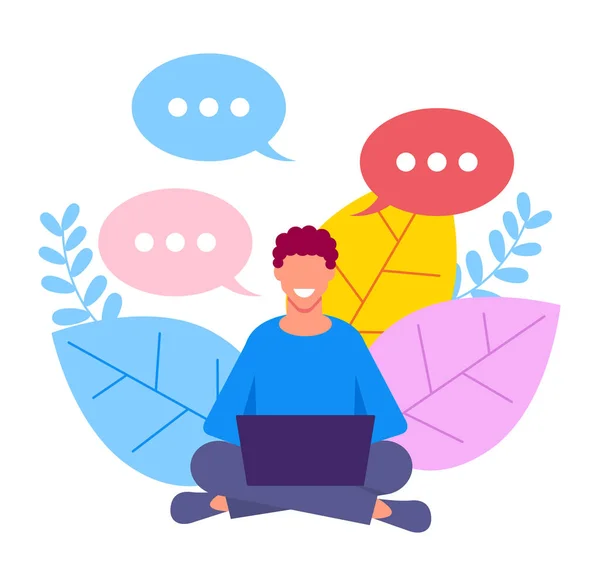 Online Chat Sprechblasen Konzept Vektor Flach Cartoon Design Grafische Illustration — Stockvektor