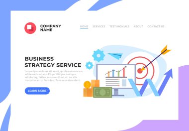 Finansal iş yönetimi para artış istatistik kavramı. Başarılı iş web afiş kavramı. Vektör düz grafik tasarım izole illüstrasyon