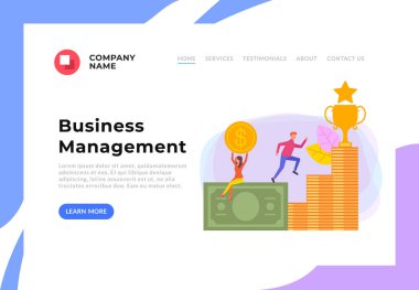 İş başarı para Web sayfası afiş kavramı büyümek. Vektör düz karikatür tasarım grafik illüstrasyon