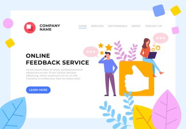 Geribildirim derecelendirme başparmak kadar afiş poster kavramı. Vektör tasarım grafik düz karikatür illüstrasyon