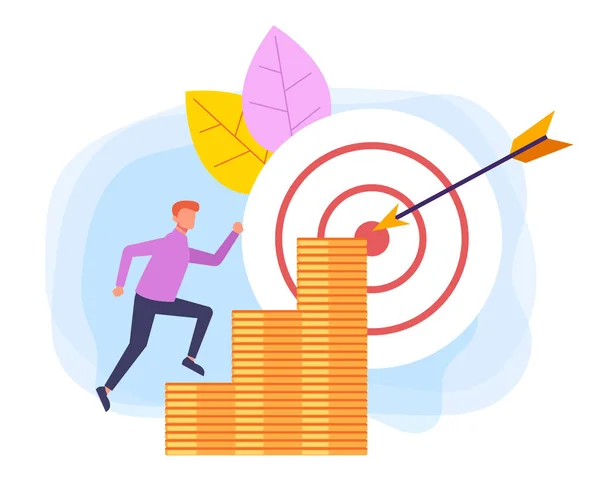 Business Targeting Leistungskonzept Vektor Flach Cartoon Grafik Design Illustration — Stockvektor