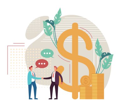 Yatırım bankacılığı kavramı. Vektör düz grafik tasarım karikatür illüstrasyon