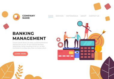 Bankacılık yönetimi kavramı. Vektör düz grafik tasarım illüstrasyon