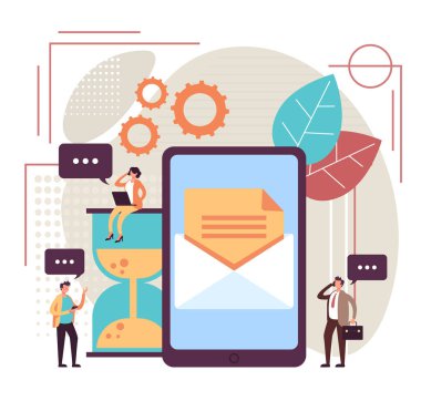 İnsanlar iletişim iletişim iletişim sms web banner sayfa kavramı sohbet. Vektör düz karikatür grafik tasarım illüstrasyon