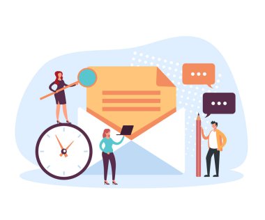 Posta spam elektronik servis zarfı konsepti. Vektör düz çizgi film grafik tasarım çizimi