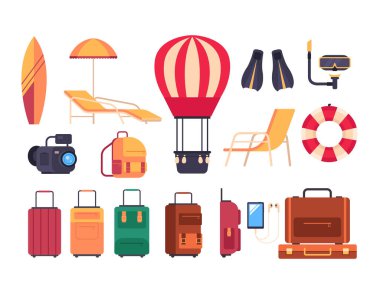 Yaz seyahati turizmi izole edilmiş. Vektör düz grafik tasarım çizgi film illüstrasyonu