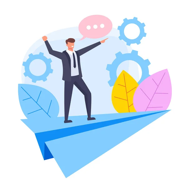 Business success concept. Vector flat cartoon design graphic illustration — sky, ahead - Stock Photo | #278935508