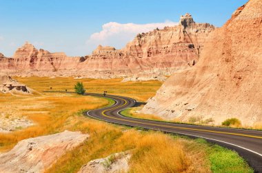 Badlands Ulusal Parkı, Güney Dakota, ABD genelinde doğal yol