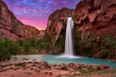 Beautiful Havasu Falls in Havasupai, Arizona, USA clipart