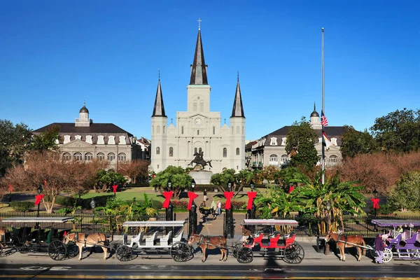 圣路易斯大教堂位于新奥尔良 路易斯安那州 美国的法国区 免版税图库图片