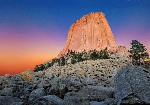 Devil Tower Nationalmonument Wyoming Usa Stockbild