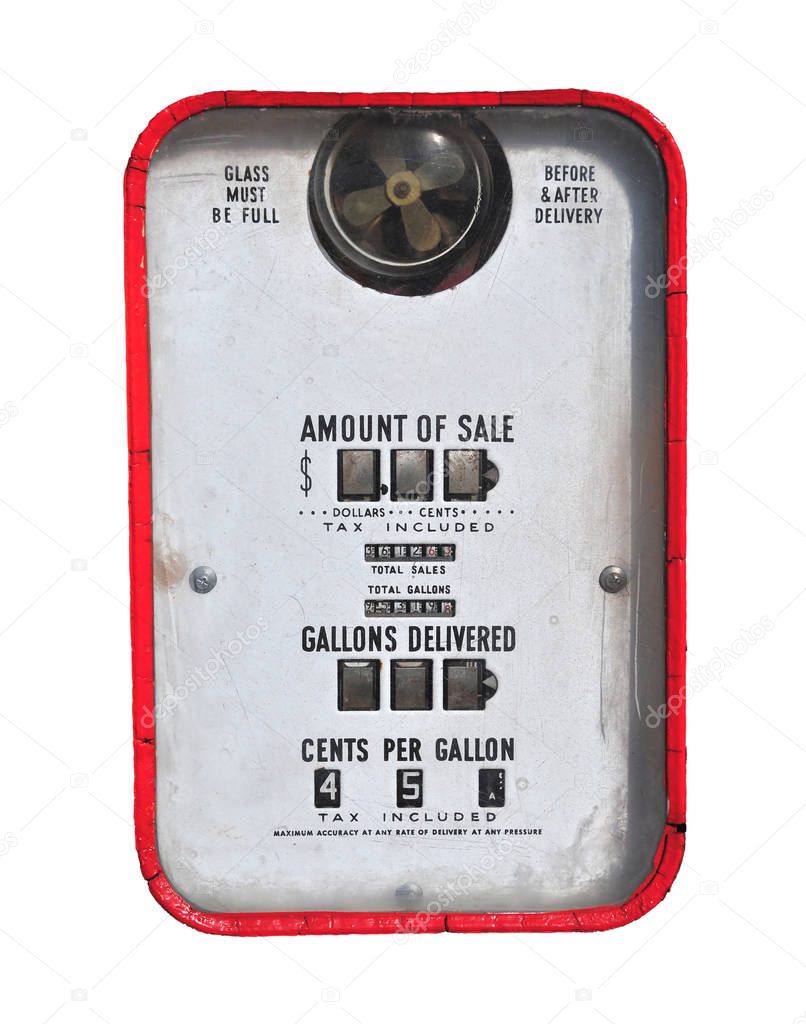 Vintage (retro) red gasoline pump