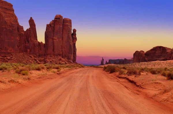 Polní Cesta Hub Monument Valley Tribal Park Arizona Usa — Stock fotografie