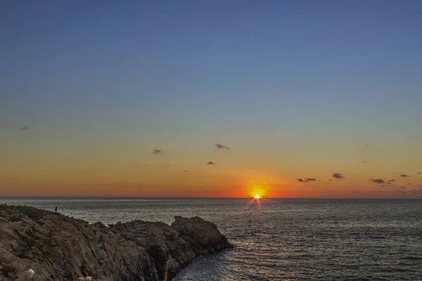 Закат Красивый Панорамный Вид Пляж Кометная Точка Оахака Мексика — стоковое фото