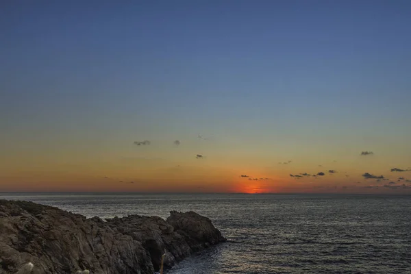 Закат Красивый Панорамный Вид Пляж Кометная Точка Оахака Мексика — стоковое фото