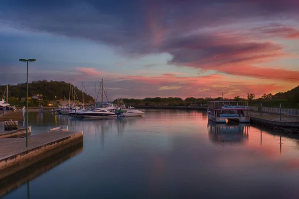 Beautiful Sunset Bahia Chahue Huatulco Oaxaca Mexico Located East Bahia — Stock Photo, Image