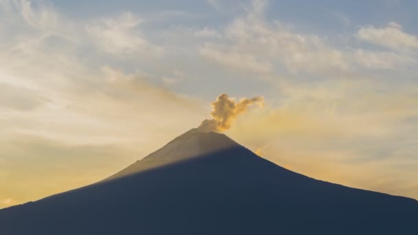 Timelapse Solnedgången Den Vulkanen Popocatepetl Puebla Mexiko — Stockvideo