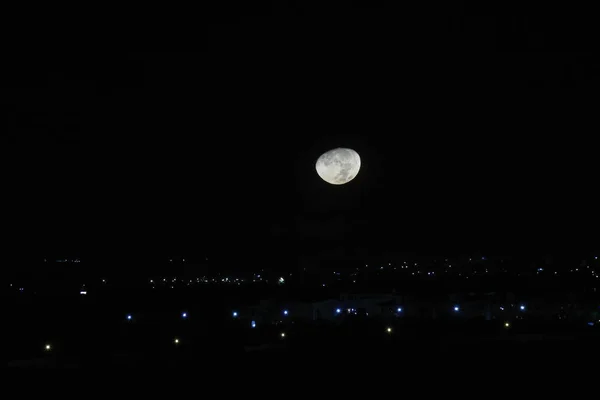 Ніч Небо Краєвид Повний Місяць Дерева Землі Los Cabos Нижня — стокове фото