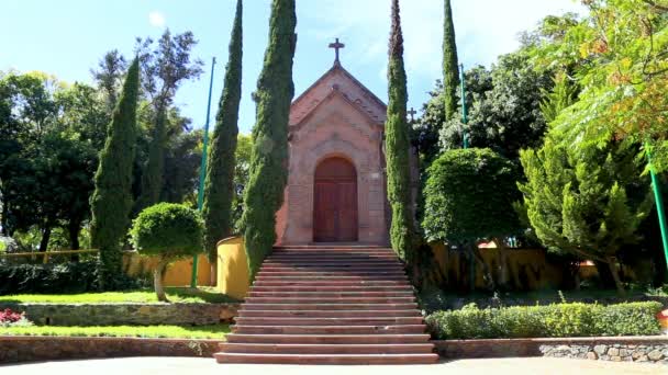 Panoramic View Emperor Maximilian Memorial Chapel Located Hill Bells Cerro — Stock Video