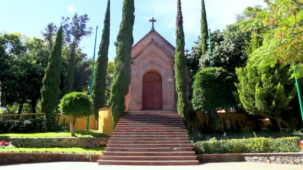 Panoramic View Emperor Maximilian Memorial Chapel Located Hill Bells Cerro — Stock Video