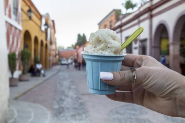 el yapımı dondurma Meksika guamuchil y biznaga Queretaro