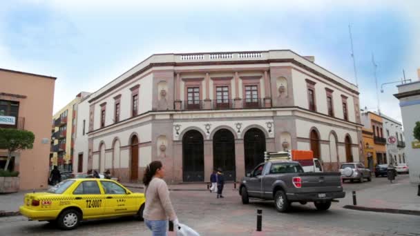 Santiago Queretaro Queretaro Μεξικό Νοεμβρίου 2019 Θέα Κάτω Στην Οδό — Αρχείο Βίντεο