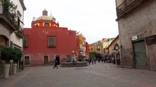 Santiago Queretaro Queretaro Μεξικό Νοεμβρίου 2019 Θέα Κάτω Στην Οδό — Αρχείο Βίντεο