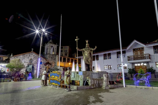 Statua Peru Pachacutec Aguas Calientes Machu Picchu — Zdjęcie stockowe