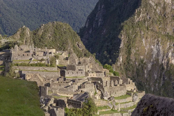 Machu Picchu Perú Ruinas Ciudad Del Imperio Inca Montaña Huaynapicchu — Foto de Stock