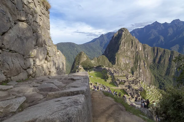 Machu Picchu Peru Ruins Nka Mparatorluğu Nun Şehir Huaynapicchu Dağ — Stok fotoğraf