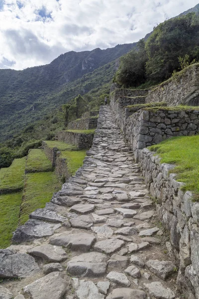 Weg Zur Tür Der Sonne Machu Picchu Peru Verlorene Stadt — Stockfoto