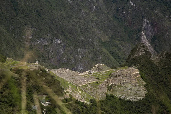 Machu Picchu Montaña Huayna Picchu Perú Vistas Desde Puerta Del — Foto de Stock