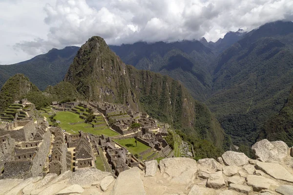 Machu Picchu Huayna Picchu Dağ Güneş Kapıdan Görülme Peru — Stok fotoğraf