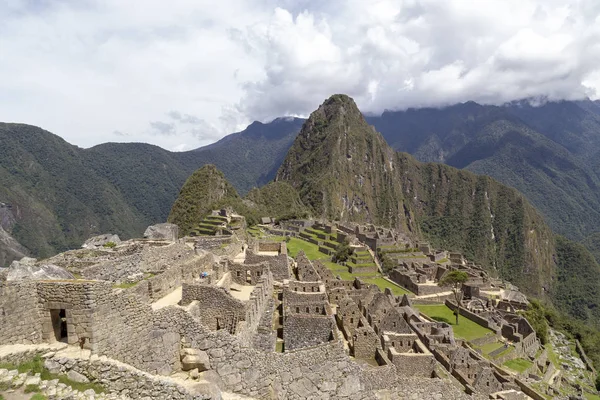 Machu Picchu Montagne Huayna Picchu Pérou Vue Porte Soleil — Photo