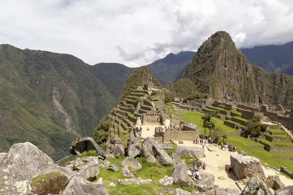 Machu Picchu Montaña Huayna Picchu Perú Vistas Desde Puerta Del — Foto de Stock