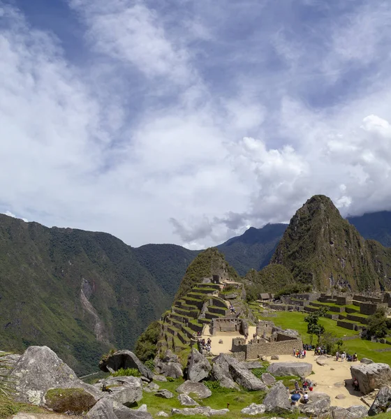 Machu Picchu Perú Ruinas Ciudad Del Imperio Inca Montaña Huaynapicchu — Foto de Stock