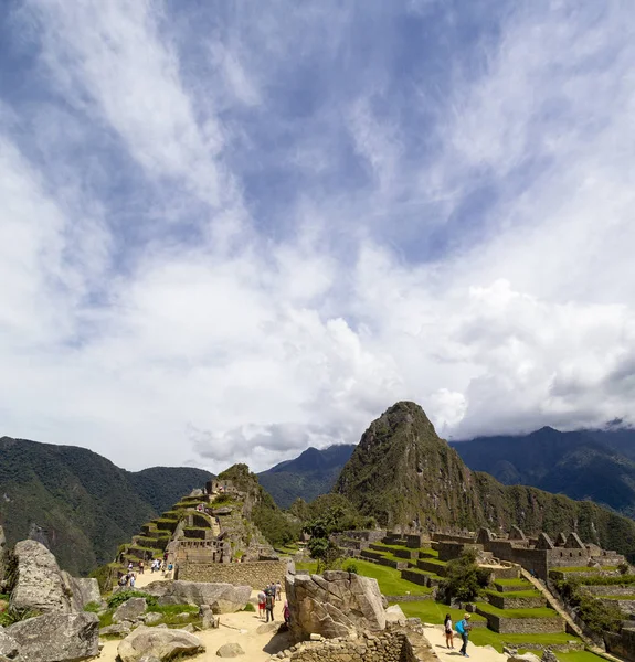 Machu Picchu Peru Ruins Nka Mparatorluğu Nun Şehir Huaynapicchu Dağ — Stok fotoğraf