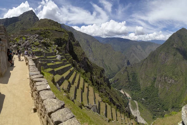 Machu Picchu Perú Ruinas Ciudad Del Imperio Inca Montaña Huaynapicchu — Foto de Stock