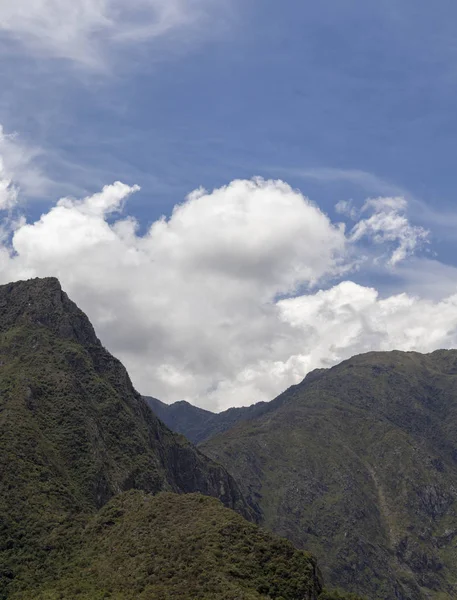 Machu Picchu Pérou Ruines Ville Empire Inca Montagne Huaynapicchu Vallée — Photo