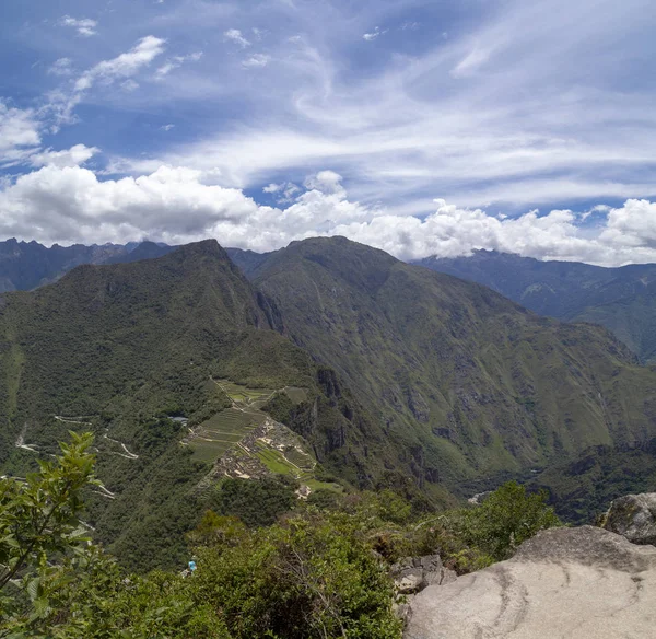 Huaynapicchu Dağın Machu Picchu Peru Ruins Nka Mparatorluğu Nun Şehir — Stok fotoğraf