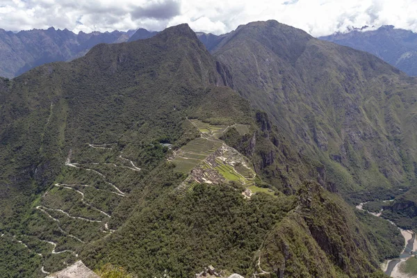 Montagna Huaynapicchu Machu Picchu Perù Rovine Della Città Dell Impero — Foto Stock