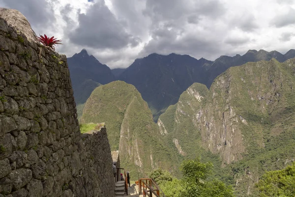 Panoramik Görünüm Machu Picchu Peru Ruins Nka Mparatorluğu Nun Şehir — Stok fotoğraf