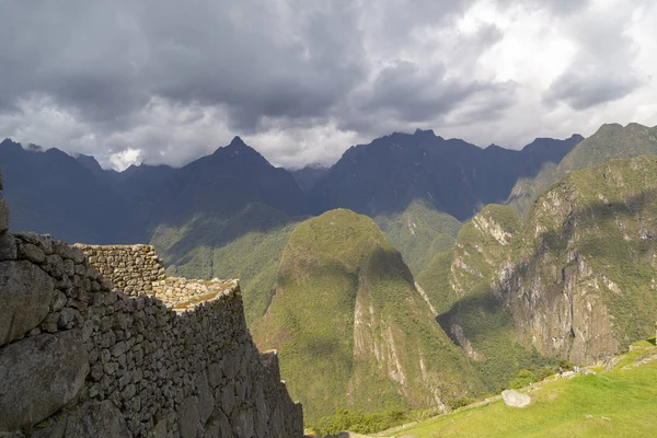 Peru Daki Machu Picchu Inca Ayrıntı Atış Harabeleri — Stok fotoğraf