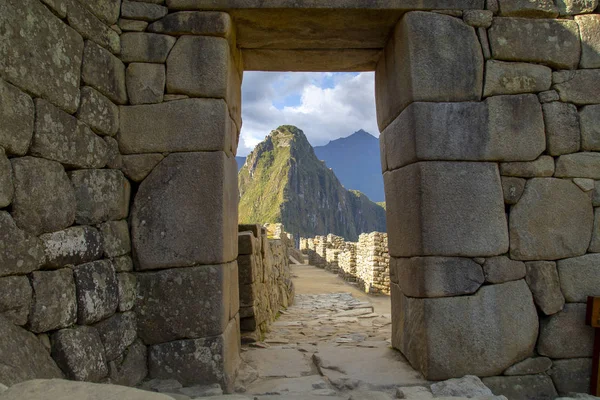 Ruiny Detail Záběr Inků Machu Picchu Peru — Stock fotografie