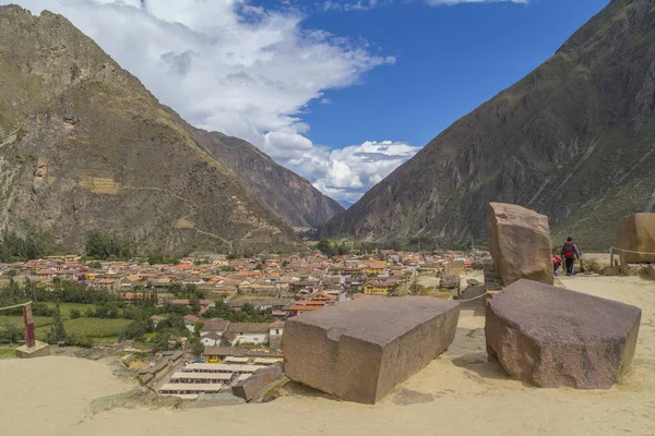 Inka Misana Fortaleza Inca Con Terrazas Colina Del Templo Ollantaytambo — Foto de Stock