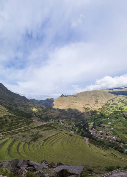 Pisaq, az Incan erőd romjai, Urubamba-völgy, Peru — Stock Fotó