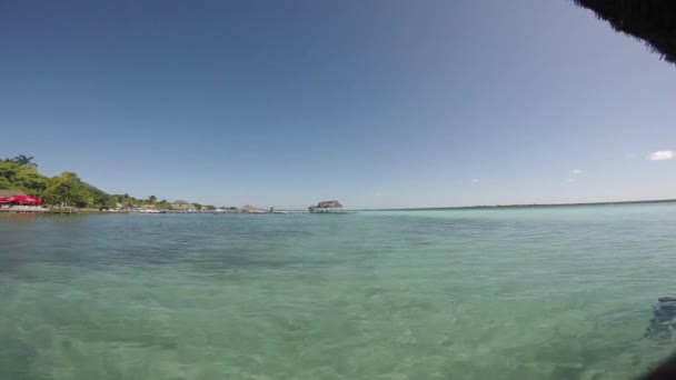 Hermosa Laguna Bacalar Vista Del Horizonte Laguna Los Siete Colores — Vídeo de stock