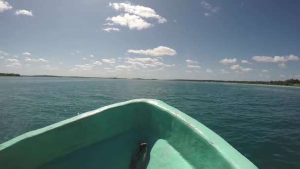 Krásná Laguna Bacalar Pohled Horizont Laguna Sedmi Barev Quintana Roo — Stock video